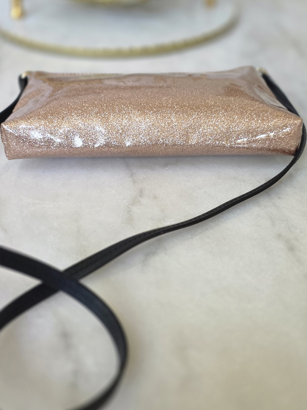 Kate Spade Mavis Street Amy Glitter Crossbody Bag Rose Gold - Picture 3 of 12